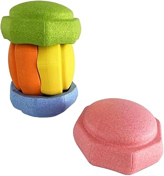 6PCS Stackable Stepping Stones, Non-Slip Kids Balance Stones Rainbow Crossing River Stones, Balance Beam Game for Obstacle Course, Sensory Play
