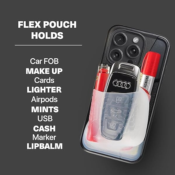 Ninja Labs Flex Pouch Phone Case (Stretches to Hold 30+ Cards, Airpods, Lip Balm, Car Key & Cash) (Black/Clear, iPhone 13 PRO) by Ninja Labs - Used condition - Image 5