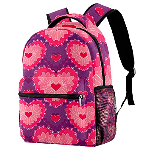 Sac à dos homme femme motif cœur rose multicolore pour ordinateur