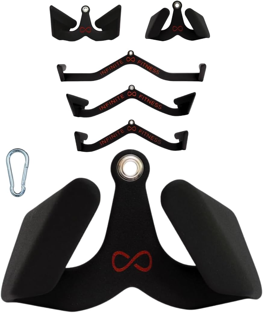 Infinite Fitness Max Grip Home Gym Lat Pull Down Bar Cable Machine Attachments, Back, Biceps, Triceps, Strength Training Handle