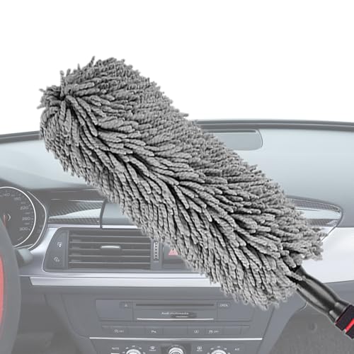 Plumero para interior de coche, cepillo de cera para coche, limpiador de suciedad de vehículos, multifuncional para limpieza en seco y húmedo para ventanas, asientos, hogar, oficinas