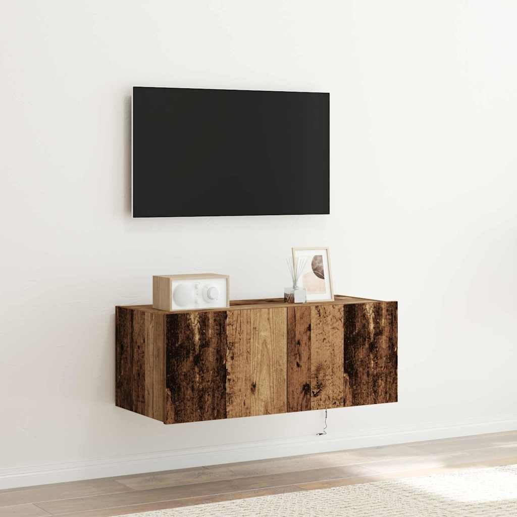 vidaXL Szafka pod telewizor 80 x 35 x 31 cm Stare drewno