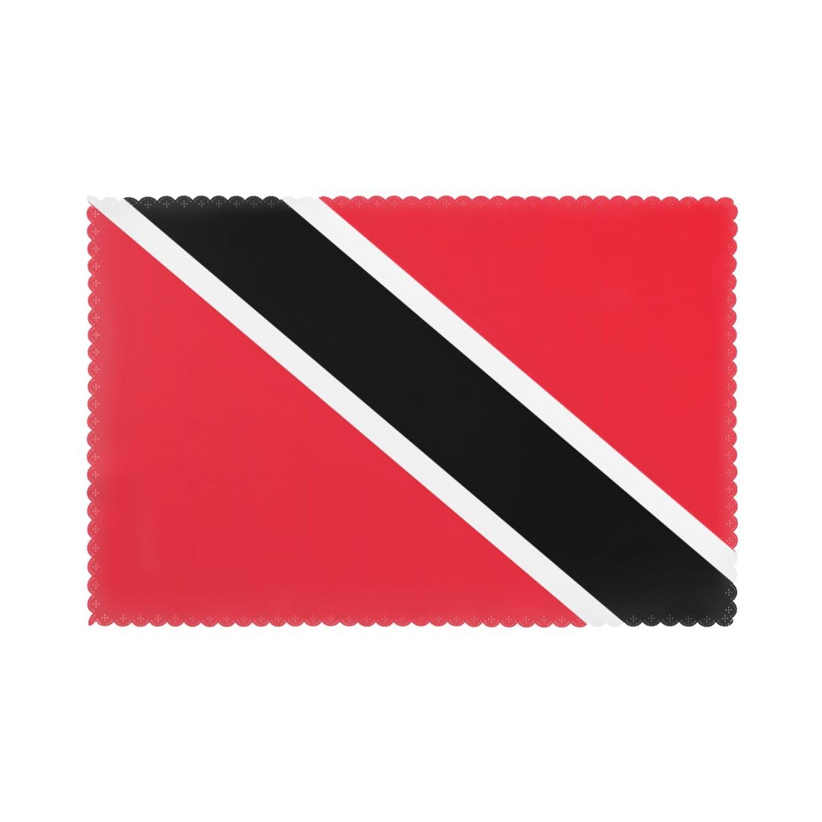 Flag of Trinidad and Tobago Placemats Set of 6-Washable Heat Resistant Dining Table Mats, Non Slip Kitchen Table Decor for Daily Use