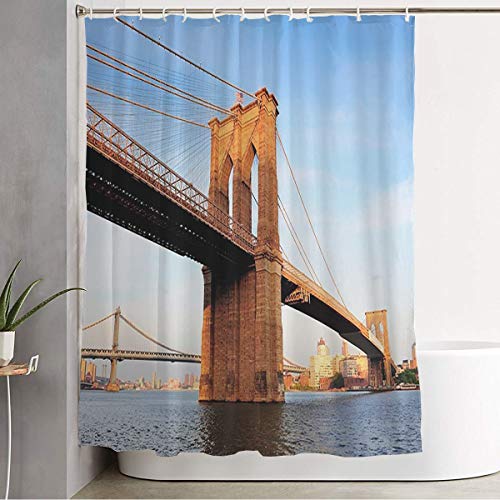 Starocle Shower Curtain City Brooklyn Bridge Cloud Over East Urban River Viewed Outdoors Parks Outdoor Design Cityscape Waterproof Polyester Fabric Bathroom Decor Sets with Hooks 60x72 Inch Starocle Shower Curtain City Brooklyn Bridge Cloud Over East Urban River Viewed Outdoors Parks Outdoor Design Cityscape Waterproof Polyester Fabric Bathroom Decor Sets with Hooks 60x72 Inch