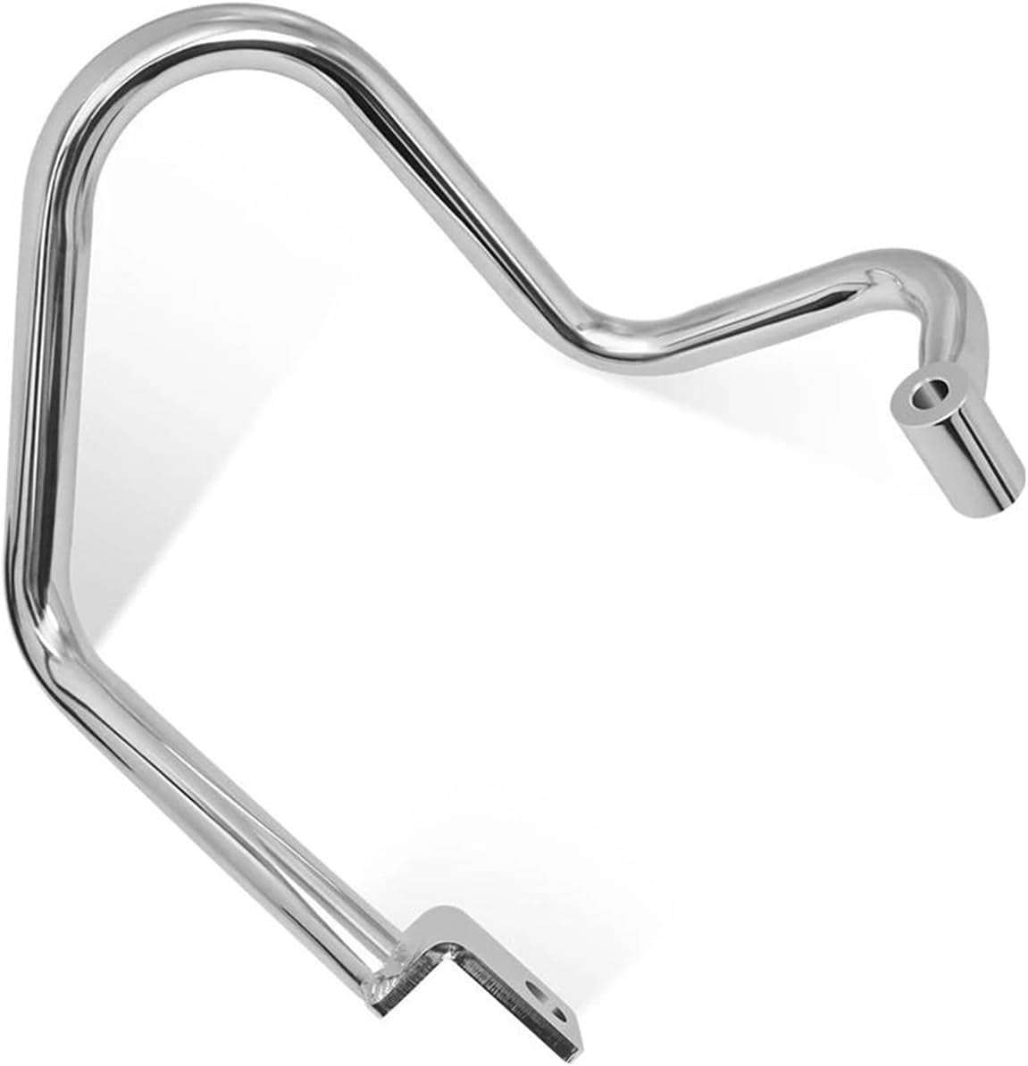 Close-up of the left engine guard bar, showing its curved shape and mounting points.