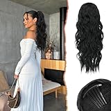 [Long Drawstring Ponytail Extension] : Sofeiyan long peigne clip en extension de queue de cheval est la meilleure façon d'ajouter de la longueur et du volume à vos cheveux, rendant vos cheveux épais, rebondis et attrayants. Les cheveux bouclés sont doux et naturellement dégradés, ils ont l'air vrais et naturels. Longueur : 60 cm, poids : 150 g