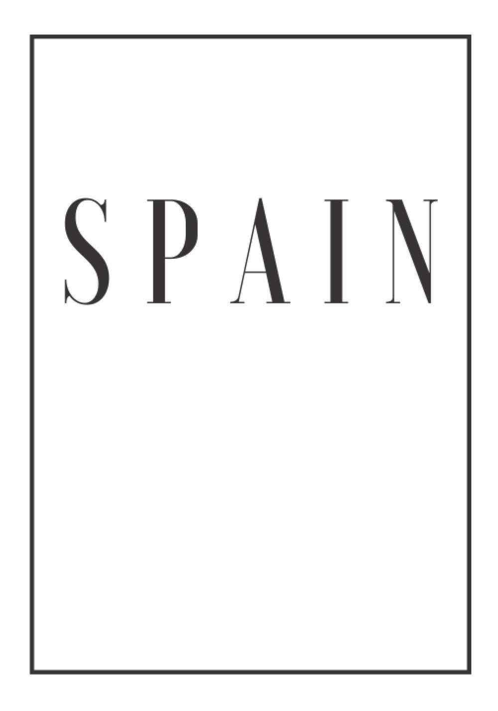 Spain: A white decorative book for coffee tables, bookshelves and end tables: Stack "Country" decor books to add home decoration to bedrooms, lounges