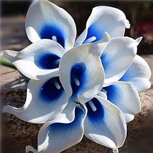 Exquise marineblauwe Picasso Calla lelies bloemen voor bruidsboeketten Centerpieces kunstbloemen voor bruiloft