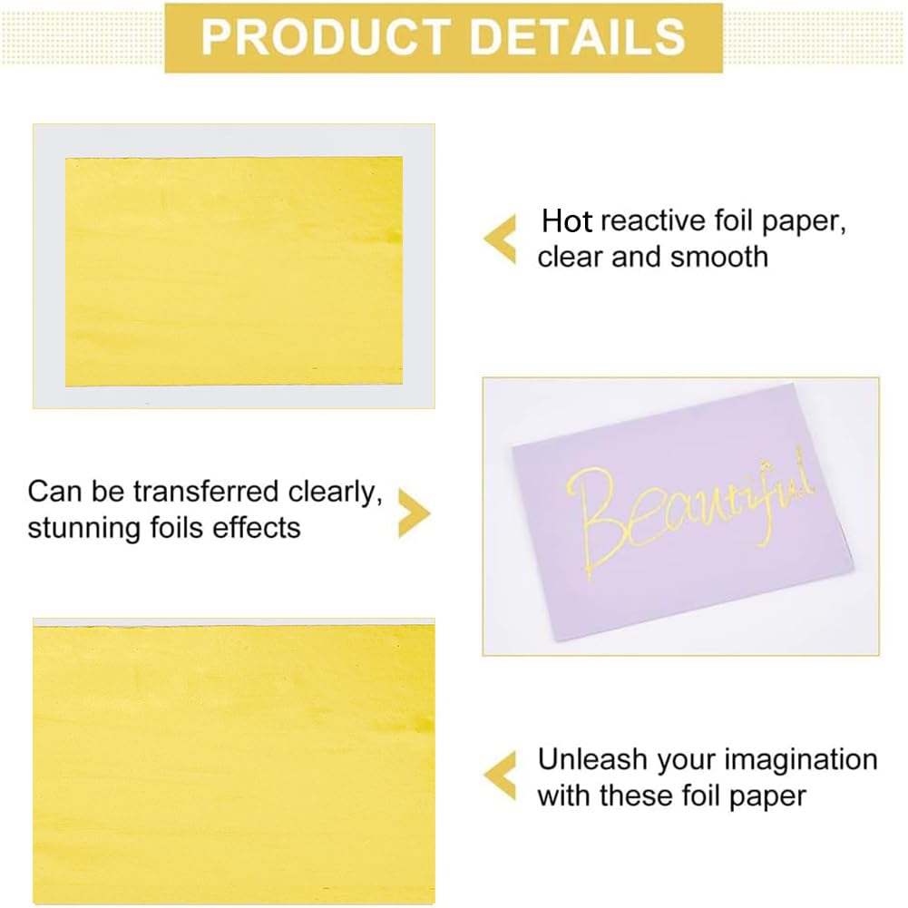 SUPERFINDINGS 20m Rotolo di carta stagnola reattiva al toner Carta stagnola di trasferimento larga 15 cm Rotoli di trasferimento oro metallico per stampante laser Carta stagnola per laminazione