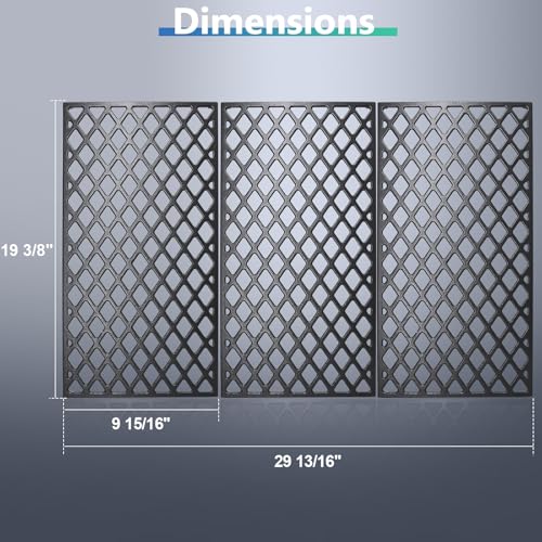Hiorucet Cast Iron Grill Grates for Traeger 780 & Pro 780 Pellet Grills and Traeger Ironwood 885, HDW436, HDW443, KIT0451 Cooking Grid Grates for Traeger Grill Replacement Parts, 3 Pack.