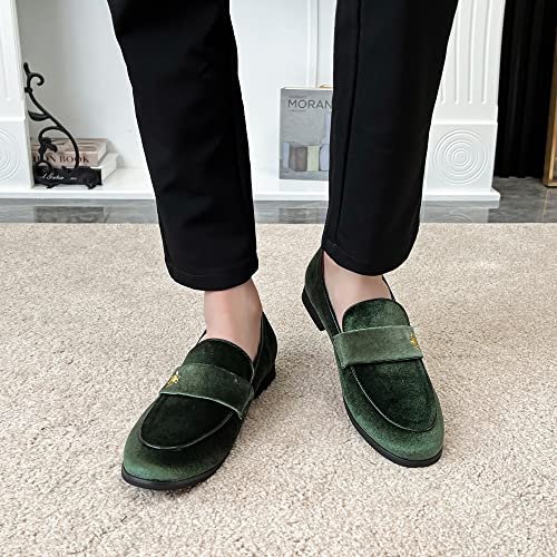 Image of FLQL Men's Luxury Penny Loafer Slip-On Velvet Shoes Party Dancing Shoes Suede Wedding Shoes Plus Size 7-13