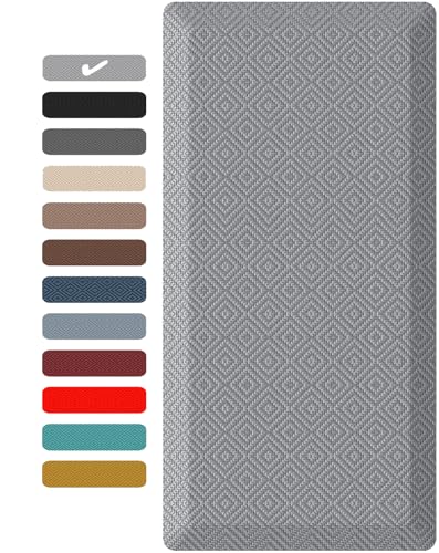 Ophanie Kitchen mats for Floor, 3/4 inch Thick, Kitchen Rugs, Anti Fatigue Standing Cushioned Mat, Waterproof,Comfort Ergonomic mat for Office, Home, Sink, 20''x39'' Grey Non-Slip Bottom