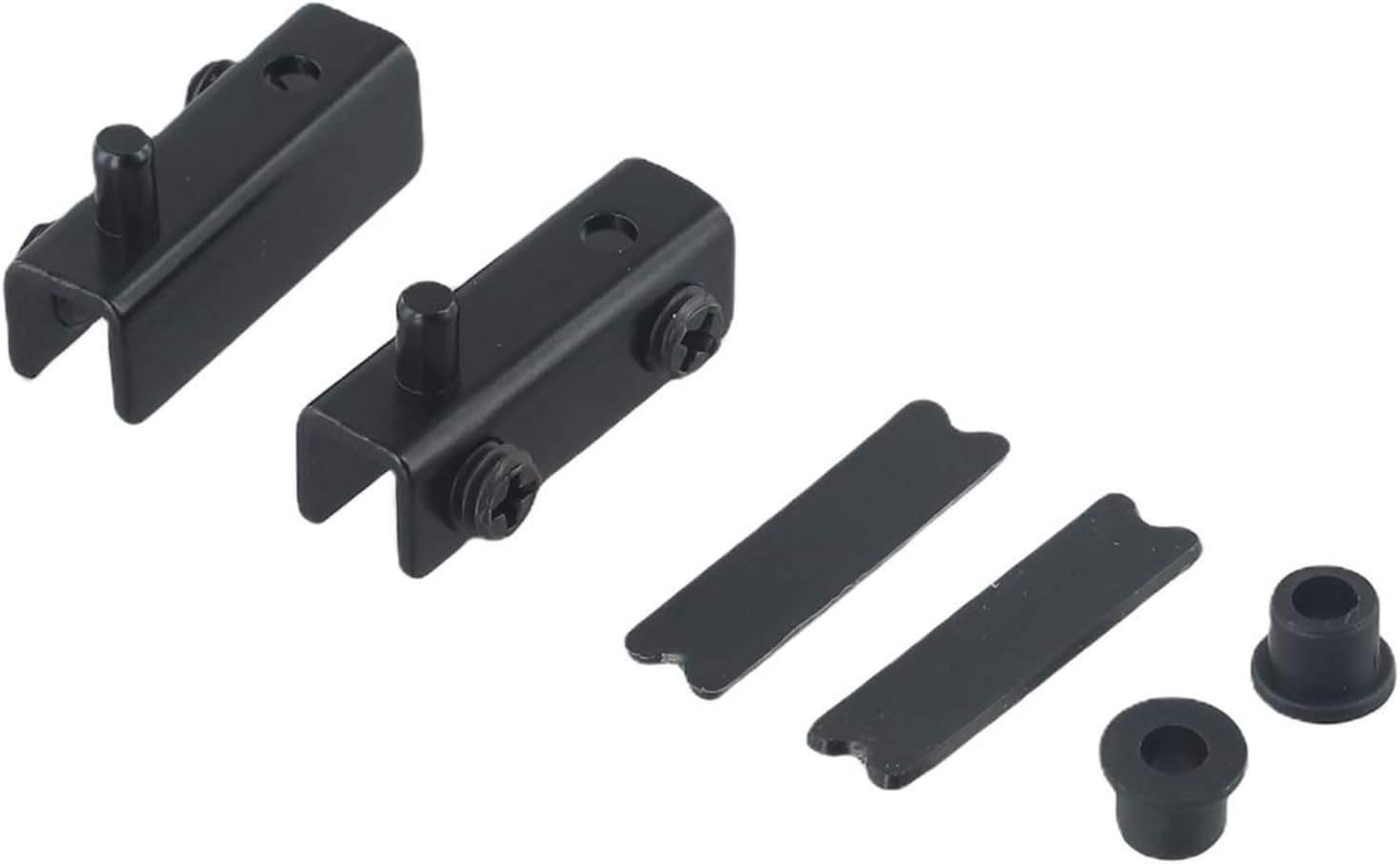 Stainless Steel Glass Door Hinges for 5-6mm Thick Glass, No Drilling Required with Rubber Cushions, Rust-Proof Cabinet and Bookcase Hardware, 2 Pack