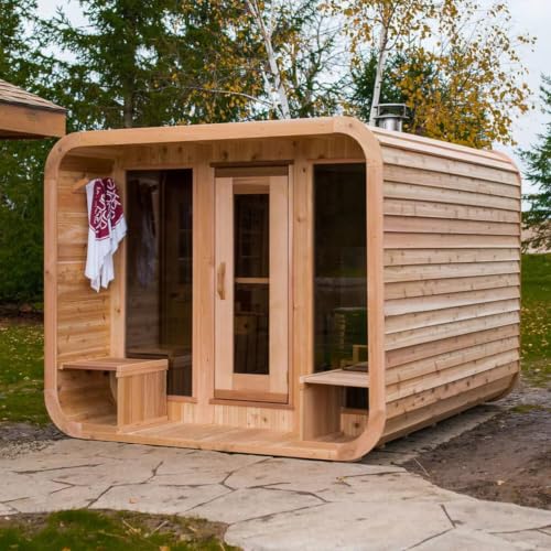 Generic Custom Wooden Sauna Kit 4-5 Person Traditional Steam Sauna Vertical Barrel Saunas for Backyard Garde