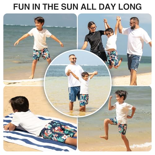 Image of Kanu Surf Boys' Toddler Troy Stripe Swim Trunks
