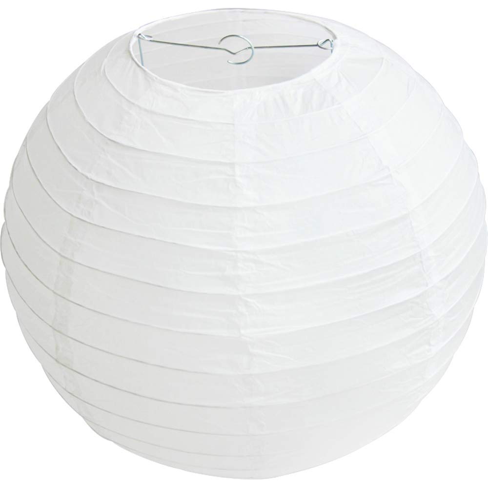 Time to Sparkle Tissue Round Paper Lanterns Lamp Shade Party Decoration- White, 20"(50cm) — image 1