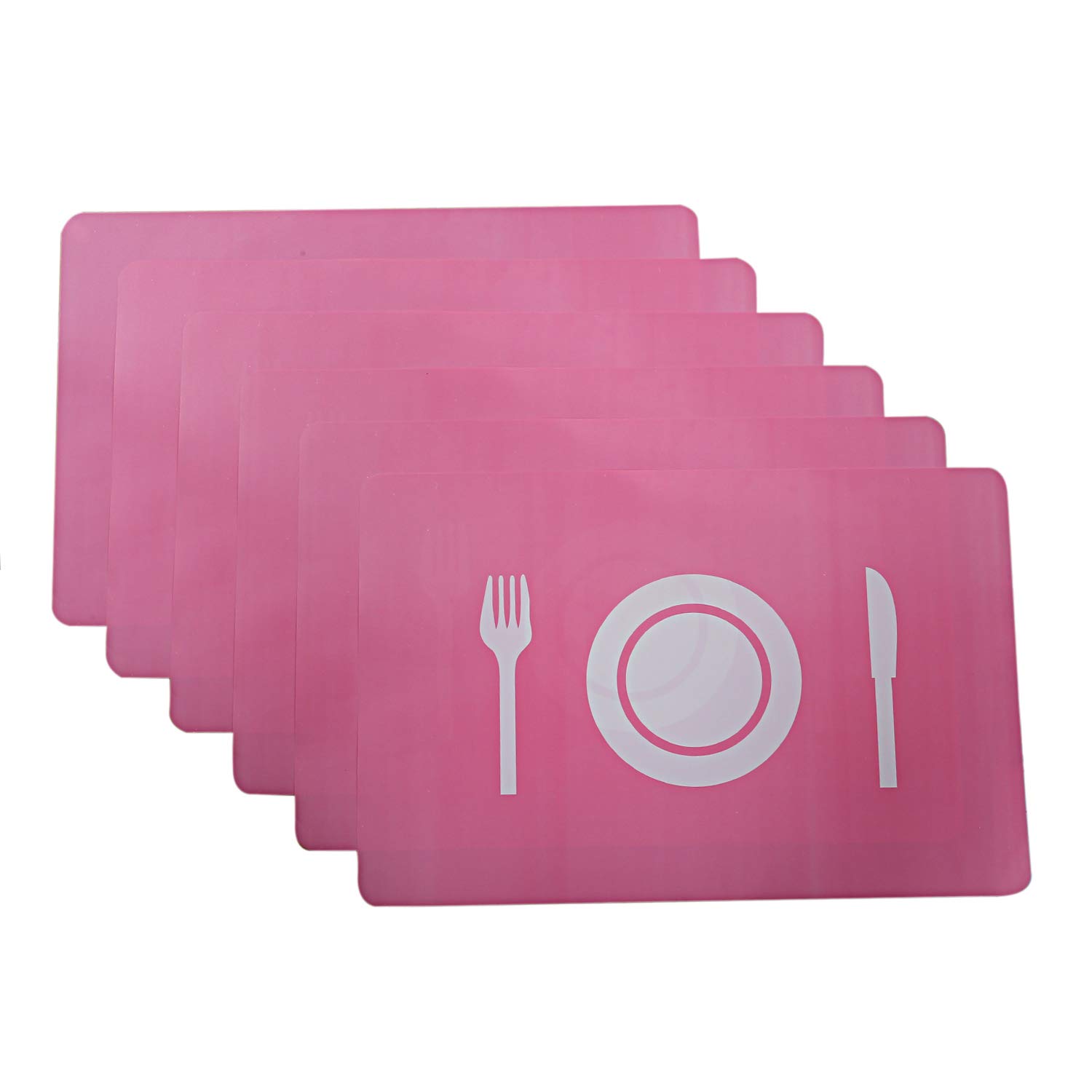Kuber Industries Plate Design PVC 6 Pieces Refrigerator Drawer Mats (Pink)-CTKTC029874