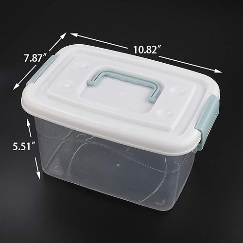 Miniatura 2 de Yarebest Paquete de 6 cajas de almacenamiento pequeñas de plástico transparente de 6 cuartos de galón con asaspestillos y tapas