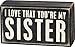 Primitives by Kathy Classic Box Sign, 4.5" x 2.5", You're My Sister