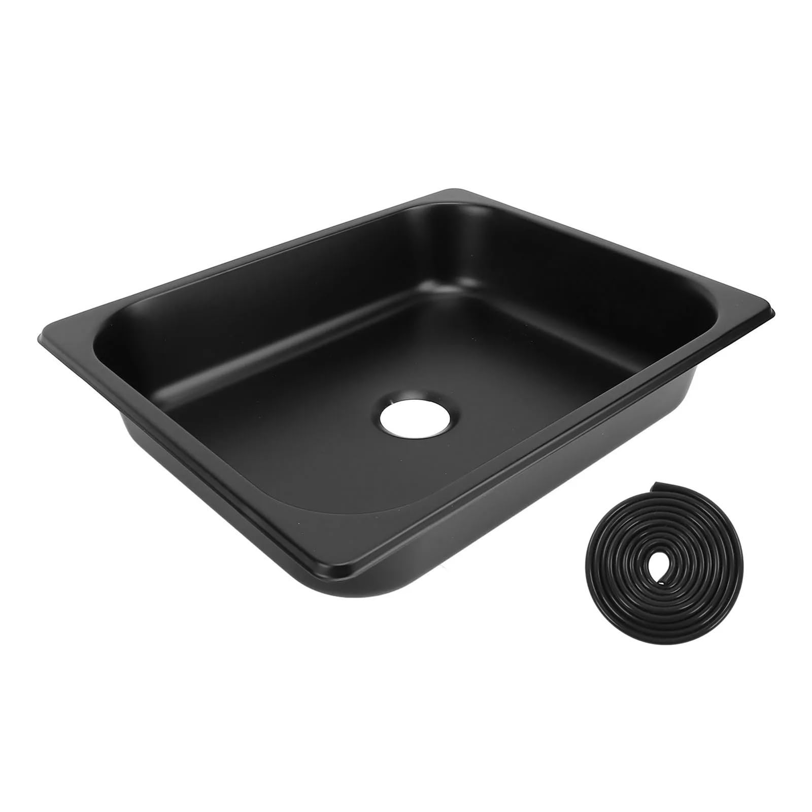 Yonmledo Black Rv Stainless Steel Wash Sink 325 X 265 X 65Mm Rv Sink 304 Stainless Steel Efficient Drainage Square Kitchen Bathroom Wash Sink With 40Mm Outlet For Caravan(Black)