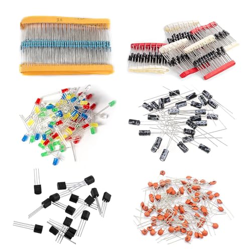 MELIFE 1400Pcs Basic Electronics Component Assortment Kit, Electrolytic Capacitor, Ceramic Capacitor, LED Diode, Common Diode, Resistor, Transistor Component for Arduino, Electronic DIY Project