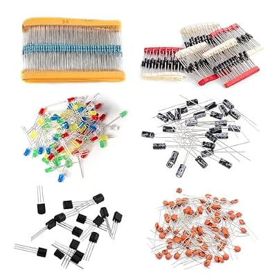 1400Pcs Basic Electronics Component Assortment Kit, Electrolytic Capacitor, Ceramic Capacitor, LED Diode, Common Diode, Resistor, Transistor Component for Arduino, Electronic DIY Project