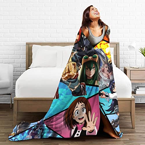 Anime My Hero Cartoon Throw Academia Blanket Flannel Soft Cozy Warm Lightweight Blankets For Travelling Camping Living Room Sofa Bedroom Decor Gifts (My Hero Academia Blanket, 60In*80In) #TOP4