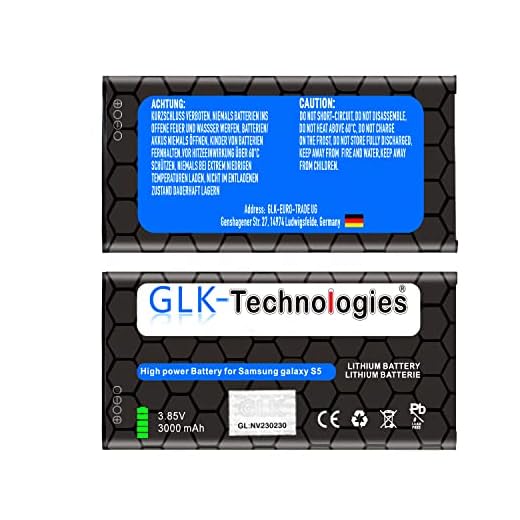 High Power ersättningsbatteri kompatibel med Samsung Galaxy S5 SM-G900 EB-BG900BBC EB-BG900BBE | Original GLK-Technologies® batteri | accu | 3000 mAh batteri nytt