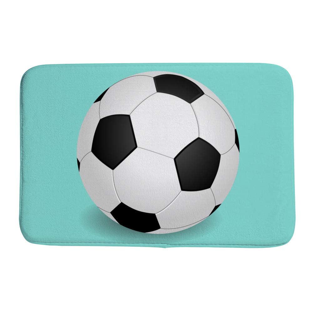 Paillasson football velours corail tapis entrée antidérapant 36x24