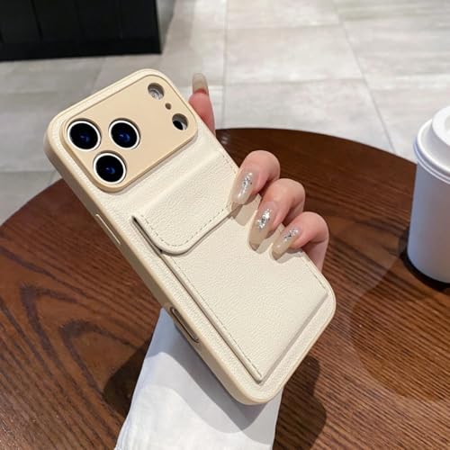 Étui portefeuille en cuir iPhone 11 blanc avec porte-cartes intégré