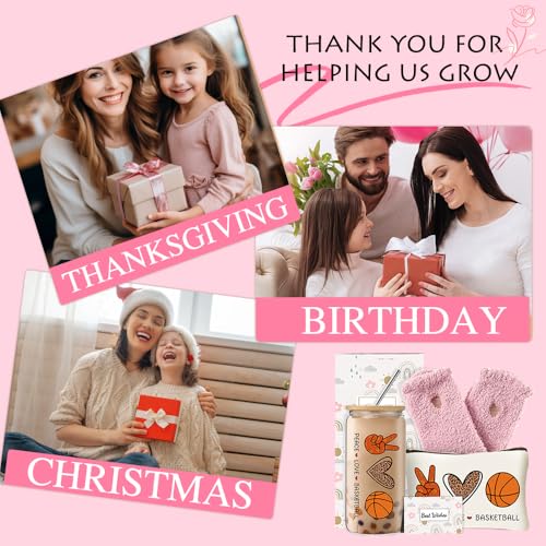 DHQH Funny Basketball Gifts for Women, Birthday Valentines Day Gifts for Basketball Players Fans Friends, Travel Cosmetic Bag with Socks