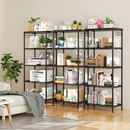 Lehom 5-Tier Metal Storage Shelves Wire Shelving Unit Storage With Adjustable Leveling Feet For Laundry Bathroom Kitchen,Steel Organizer Wire Rack 220 Lbs Capacity(23.63" L×13.78" W×59.1" H) #TOP4