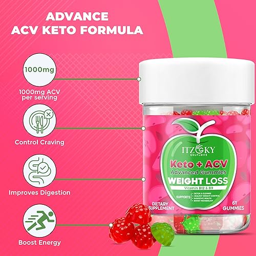 Keto Acv Gummies for Advanced Weight Loss & Belly Fat Burn - Pro Active Super Apple Cider Vinegar Gummies - Diet Supplement for Women & Men(61gummies) - Image 4