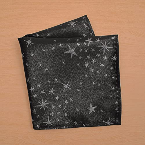 Servilletas de tela 18"x18" set de 4 estrellas negras miniatura 2
