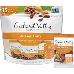 1 of Orchard Valley Harvest Omega-3 Mix, 1 Ounce Bags, Pack of 15 | Walnuts, Cranberries, Almonds, Pistachios, Gluten Free, Non-GMO, No Artificial Ingredients, Healthy Snacks For Adults
