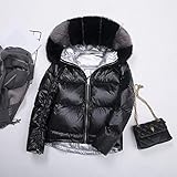 winterjacke echtpelzkragen Casual: Macht Sie gut aussehen, nicht sperrig, leicht zu komprimieren, und passt in einen Rucksack.Komm mit zwei Seitentaschen.