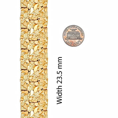 Lifetime Jewelry 23Mm Rugged Nugget Link Bracelet For Men And Women 24K Gold Plated (8) #TOP4