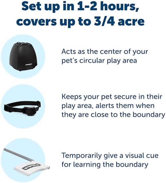 PetSafe Stay & Play Wireless Fence with Replaceable Battery Collar for Dogs