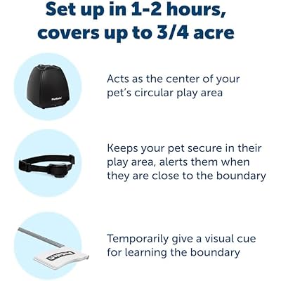 PetSafe Stay & Play Wireless Fence with Replaceable Battery Collar for Dogs