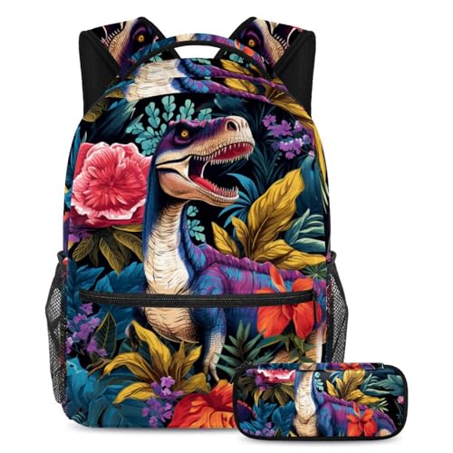 Sac à dos voyage enfant aux motifs de dinosaures colorés pour l'école et les sorties