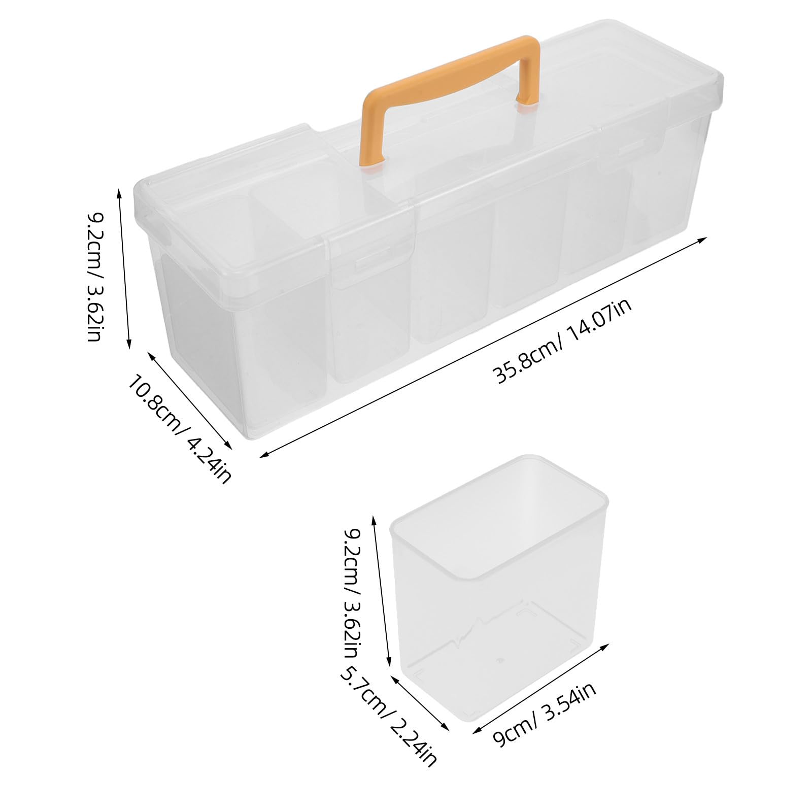 SUPVOX Boîte de Rangement pour Graines Transparente avec Poignée et Compartiments Organiseur Portable Plastique pour Jardinier et Stockage des Semences
