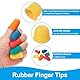 PATIKIL Gummifingerspitzen, 30er-Pack Silikon-Daumen-Fingerschutz-Fingerspitzenabdeckungen Schutzpolster Fingerhüte für Büro, Zählen, Nähen, Gelb L Größe