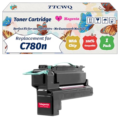 Compatible for Lexmark C780n Toner Cartridge Work for Lexmark C780 C780n C780x C782dn C782dtn C782n C782x Printers (1 Pack Magenta)