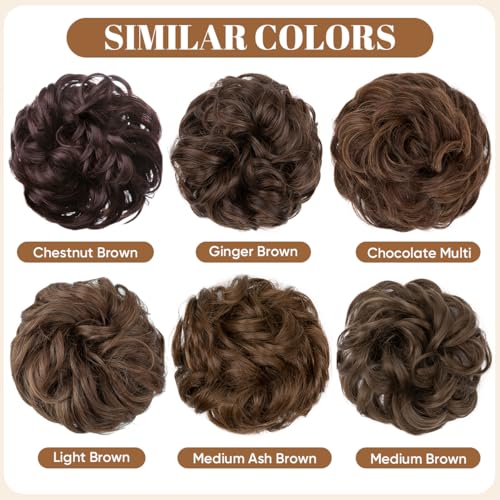 image for CJL HAIR Large Messy Bun Hair Piece Wavy Curly Scrunchies Synthetic Ch