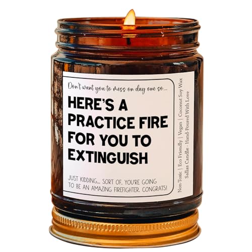 Funny Firefighter Candle, New Firefighter Gift, Fire Academy Graduation Gift, Firefighter for Him, Firefighter for Her, Funny Fireman Grad, 4Oz 9Oz Amber Candle 9 Fragrances