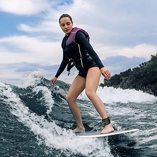 Woowave Sup Leash Premium Stand Up Paddle Board Surfboard Leash Coiled 8/10 Feet Stay On Board With Waterproof Wallet/Phone Case (Clear Black Core, 8Ft & 7Mm) #TOP6