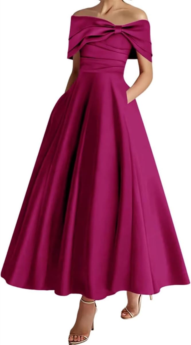 Tea Length Princess Ball Gowns Solid Homecoming Dress for Teens Corset Costume Party Dresses Fuchsia UK24