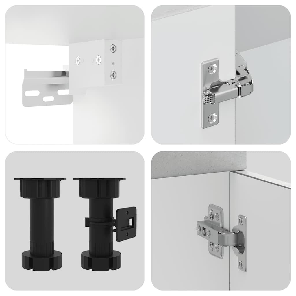 vidaXL 7-TLG. Küchenschrank-Set Kalmar Betongrau Holzwerkstoff, Küchenzeile Einbauküche, Schrank-Set, Unterschrank, Küchenschrank, Hängeschrank