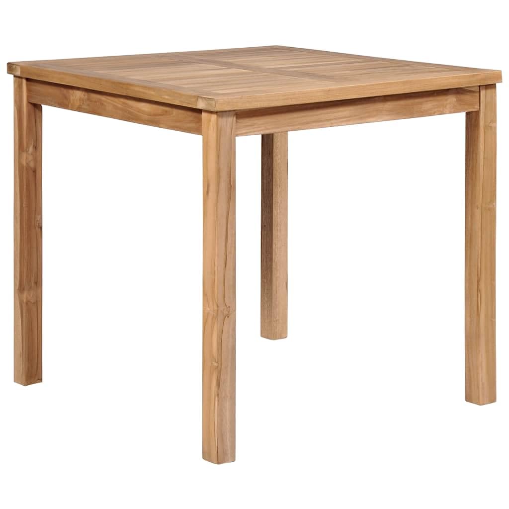 Stół do jadalni z litego drewna 80 x 80 x 77 cm, stół ogrodowy z drewna tekowego, wodoodporny z lazurą na bazie wody, bardzo gruby blat 3 cm i stabilne nogi 5 x 5 cm, do kuchni, tarasu, ogrodu