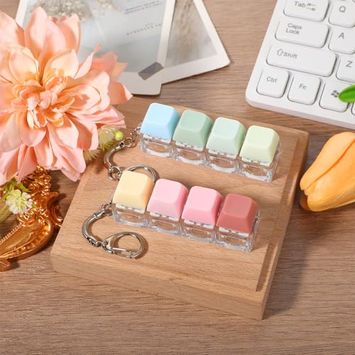 Keyboard Fidget Toy 2 Pcs Keyboard Fidget Keychain 4-in-1 Keyboards Decompression Button Finger Clicker Toys Sensory Fun Toys Button Stress Relief Fidgets Gifts to Relieve Stress for Adults - Image 6